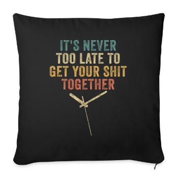 Positive Inspiration Men Women Clock Of Life - Sofa pillowcase 17,3'' x 17,3'' (45 x 45 cm) - black - Front