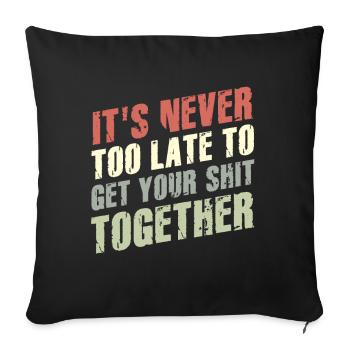 Positive Inspiration Men Women Clock Of Life - Sofa pillowcase 17,3'' x 17,3'' (45 x 45 cm) - black - Front