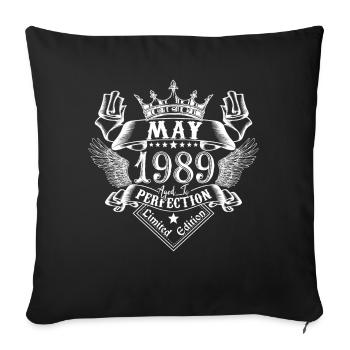 May 1989 | May 1989 anniversary 1989 - Sofa pillowcase 17,3'' x 17,3'' (45 x 45 cm) - black - Front