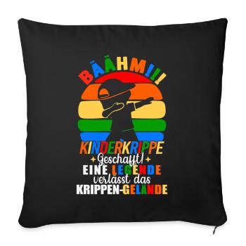 Kinderkrippe Geschafft Eine Legende Verlässt - Sofakissenbezug 45 x 45 cm - Schwarz - Vorne
