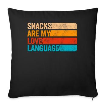 Snacks sind meine Liebessprache - Sofakissenbezug 45 x 45 cm - Schwarz - Vorne