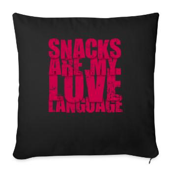 Snacks sind meine Liebessprache - Sofakissenbezug 45 x 45 cm - Schwarz - Vorne