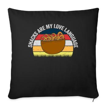 Snacks Are My Love Language - Sofa pillowcase 17,3'' x 17,3'' (45 x 45 cm) - black - Front