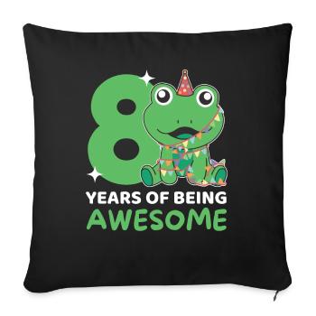 Grenouille pour 8e anniversaire Enfants de huit ans - Housse de coussin décorative 45 x 45 cm - noir - Devant