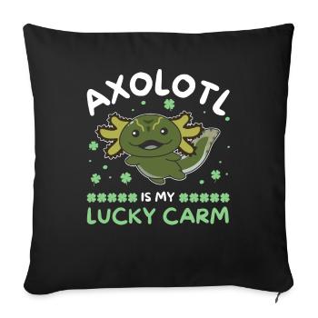 Axolotl est ma voiture chanceuse Kleeblatt St Patricks Day - Housse de coussin décorative 45 x 45 cm - noir - Devant