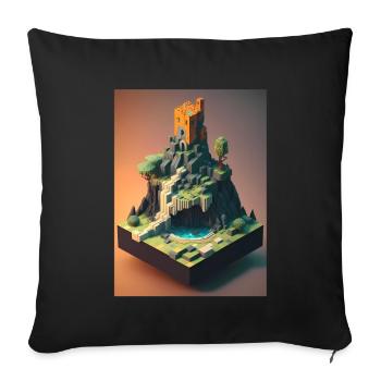 Voxel Fantasy Gaming Gaming Gamer Pixel Block - Sofa pillowcase 17,3'' x 17,3'' (45 x 45 cm) - black - Front