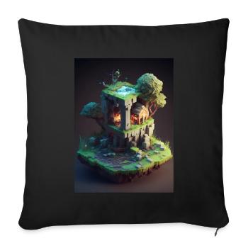 Voxel Fantasy Gaming Gaming Gamer Pixel Block - Sofa pillowcase 17,3'' x 17,3'' (45 x 45 cm) - black - Front