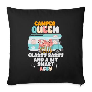 Camper Queen Classy Sassy And A Bit Smart Assy - Sofa pillowcase 17,3'' x 17,3'' (45 x 45 cm) - black - Front