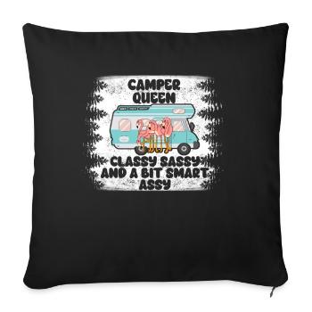 Camper Queen Classy Sassy And A Bit Smart Assy - Sofa pillowcase 17,3'' x 17,3'' (45 x 45 cm) - black - Front