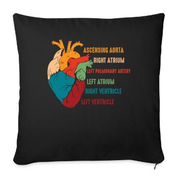 Parts Of Heart - Sofa pillowcase 17,3'' x 17,3'' (45 x 45 cm) - black - Front