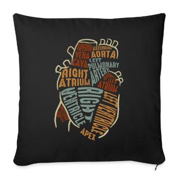Parts Of Heart - Sofa pillowcase 17,3'' x 17,3'' (45 x 45 cm) - black - Front