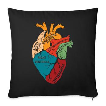 Parts Of Heart - Sofa pillowcase 17,3'' x 17,3'' (45 x 45 cm) - black - Front