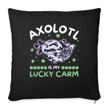 Axolotl is my lucky carm Kleeblatt St Patricks Day - Sofa pillowcase 17,3'' x 17,3'' (45 x 45 cm) - black - Front