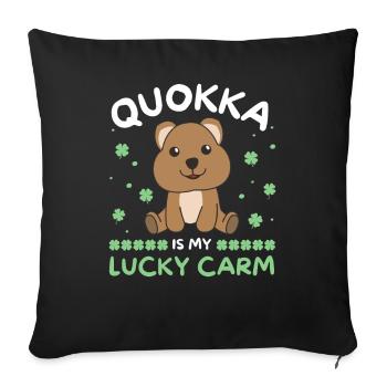 Quokka is my lucky carm Shamrock St Patricks Day - Sofa pillowcase 17,3'' x 17,3'' (45 x 45 cm) - black - Front