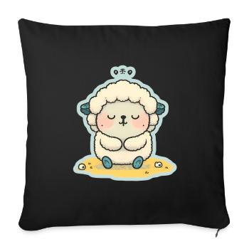 Sheep Lamb Sheep Yoga Meditation Relaxation - Sofa pillowcase 17,3'' x 17,3'' (45 x 45 cm) - black - Front