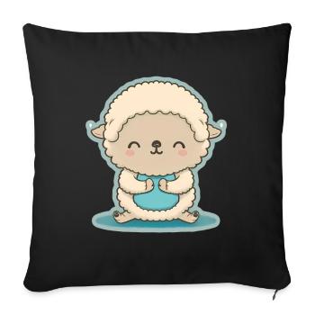 Sheep Lamb Sheep Yoga Meditation Relaxation - Sofa pillowcase 17,3'' x 17,3'' (45 x 45 cm) - black - Front