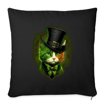 Cat Kitten St. Patrick's Day Ireland Irish - Sofa pillowcase 17,3'' x 17,3'' (45 x 45 cm) - black - Front