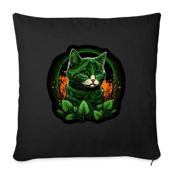 Cat Kitten St. Patrick's Day Ireland Irish - Sofa pillowcase 17,3'' x 17,3'' (45 x 45 cm) - black - Front