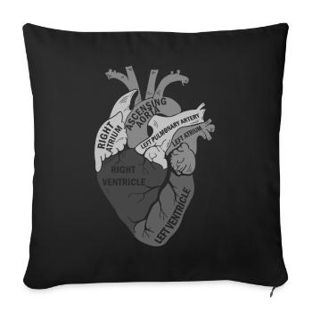 Parts Of Heart - Sofa pillowcase 17,3'' x 17,3'' (45 x 45 cm) - black - Front