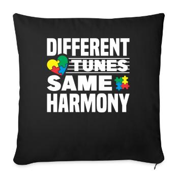 Autism Awareness Month Puzzle Music Heart - Sofa pillowcase 17,3'' x 17,3'' (45 x 45 cm) - black - Front