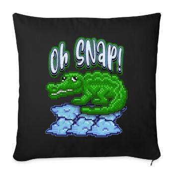 Crocodile Crocodile, funny saying, pun, pixel art - Sofa pillowcase 17,3'' x 17,3'' (45 x 45 cm) - black - Front