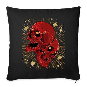 Skull Biker Design, Vintage Skull Skull - Housse de coussin décorative 45 x 45 cm - noir - Devant