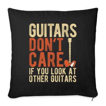 Akustik Spruch Für E-Gitarre Konzert Gitarre - Sofakissenbezug 45 x 45 cm - Schwarz - Vorne