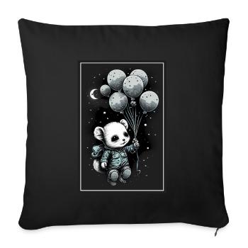 Mouse Hamster Space Astronaut Planet Spaceman - Sofa pillowcase 17,3'' x 17,3'' (45 x 45 cm) - black - Front
