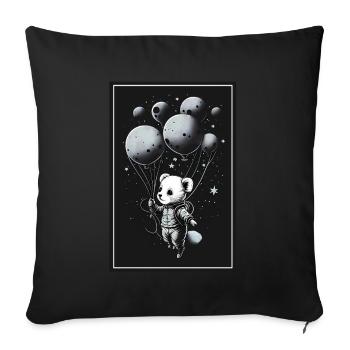 Mouse Hamster Space Astronaut Planet Spaceman - Sofa pillowcase 17,3'' x 17,3'' (45 x 45 cm) - black - Front
