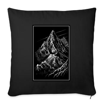 Hiking Mountaineering Mountains Outdoor Line Art - Sofa pillowcase 17,3'' x 17,3'' (45 x 45 cm) - black - Front