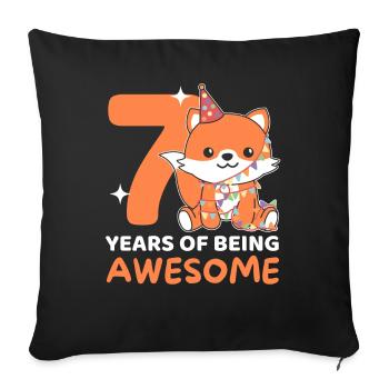Renard pour les 7 ans Enfants de sept ans - Housse de coussin décorative 45 x 45 cm - noir - Devant