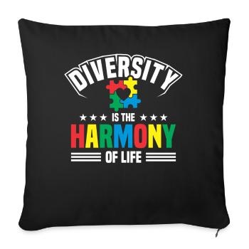 Autism Awareness Month Puzzle Music Heart - Sofa pillowcase 17,3'' x 17,3'' (45 x 45 cm) - black - Front