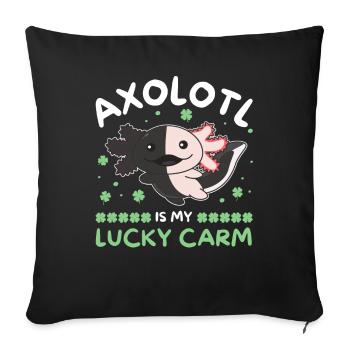 Axolotl est ma voiture chanceuse Kleeblatt St Patricks Day - Housse de coussin décorative 45 x 45 cm - noir - Devant