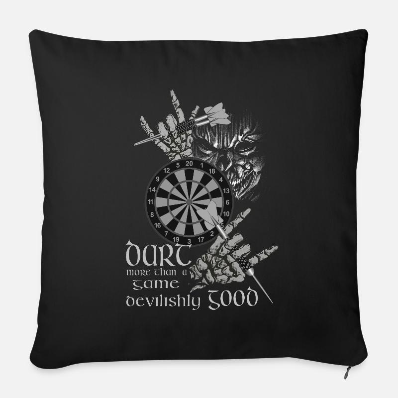 Dart Design devilishly good, Dart devilishly good, - Sofa pillowcase 17,3'' x 17,3'' (45 x 45 cm) - black