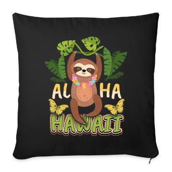 Sloth, Sloth, funny saying, - Sofa pillowcase 17,3'' x 17,3'' (45 x 45 cm) - black - Front