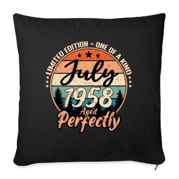 Juillet 1958 anniversaire 1958 légendes Juillet - Housse de coussin décorative 45 x 45 cm - noir - Devant