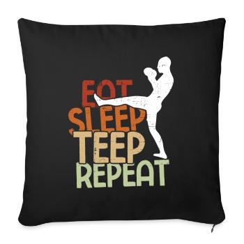 Thaiboxen Muay Thai - Sofakissenbezug 45 x 45 cm - Schwarz - Vorne