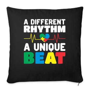 autism awareness month puzzel musik herz - Sofakissenbezug 45 x 45 cm - Schwarz - Vorne