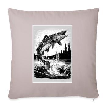 Fishing Pike Predator Fish Fishing Angler Angler - Sofa pillowcase 17,3'' x 17,3'' (45 x 45 cm) - light taupe - Front