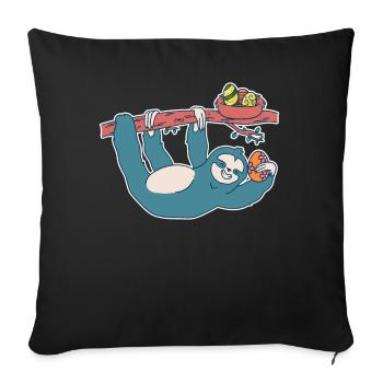 Easter Sloth Forest Wildlife Animal Festival Eggs - Sofa pillowcase 17,3'' x 17,3'' (45 x 45 cm) - black - Front