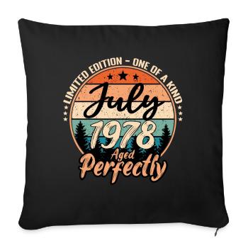 July 1978 anniversary 1978 legends July - Sofa pillowcase 17,3'' x 17,3'' (45 x 45 cm) - black - Front