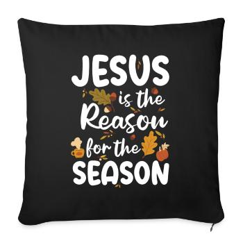 Jésus est la raison de la saison de foi d’automne - Housse de coussin décorative 45 x 45 cm - noir - Devant