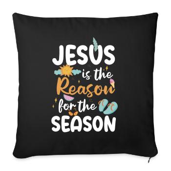 Jesus is the reason for the season summer beach - Sofa pillowcase 17,3'' x 17,3'' (45 x 45 cm) - black - Front