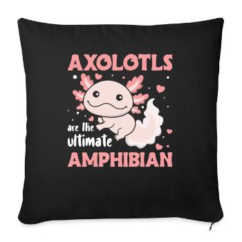 Axolotl sont l’ultime Amphibian mignon axolotl - Housse de coussin décorative 45 x 45 cm - noir - Devant