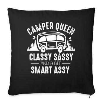 Camper Queen Classy Sassy And A Bit Smart Assy - Sofa pillowcase 17,3'' x 17,3'' (45 x 45 cm) - black - Front