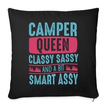 Camper Queen Classy Sassy And A Bit Smart Assy - Sofa pillowcase 17,3'' x 17,3'' (45 x 45 cm) - black - Front