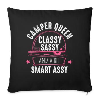Camper Queen Classy Sassy And A Bit Smart Assy - Sofa pillowcase 17,3'' x 17,3'' (45 x 45 cm) - black - Front