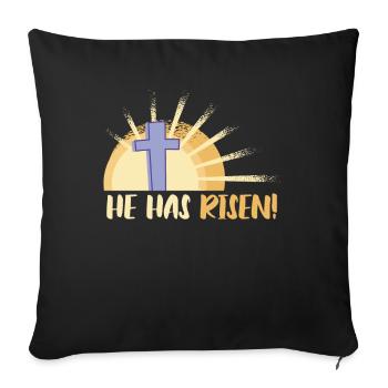 He is risen Easter Sunday Jesus - Sofa pillowcase 17,3'' x 17,3'' (45 x 45 cm) - black - Front