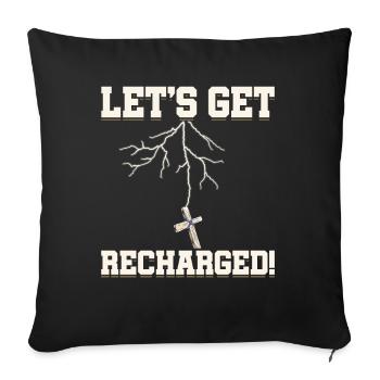 Let's Recharge Christian Holiness - Sofa pillowcase 17,3'' x 17,3'' (45 x 45 cm) - black - Front