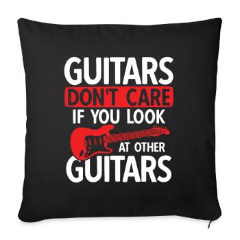 Akustik Spruch Für E-Gitarre Konzert Gitarre - Sofakissenbezug 45 x 45 cm - Schwarz - Vorne